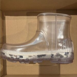 NEW UGG Clear Drizlita Rain Boots with wool-blend removable insole